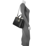 Christian Dior Black Bullcalf Medium Diorissimo Tote Handbags Christian Dior