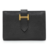 Hermes Black Chevre Mysore Bearn Card Holder Wallet Accessories Hermes