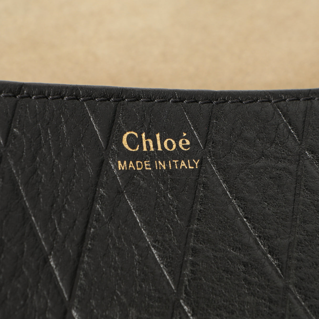 Chloe Black Diamond Embossed Lambskin Drew Shoulder Bag