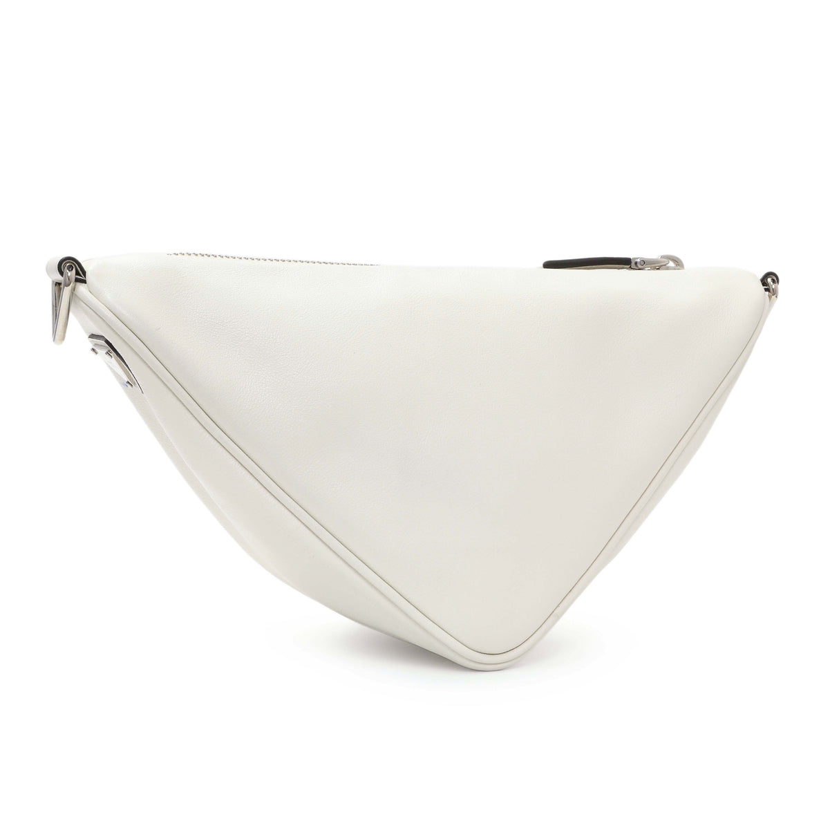 Prada White Grace Lux Triangle Shoulder Bag