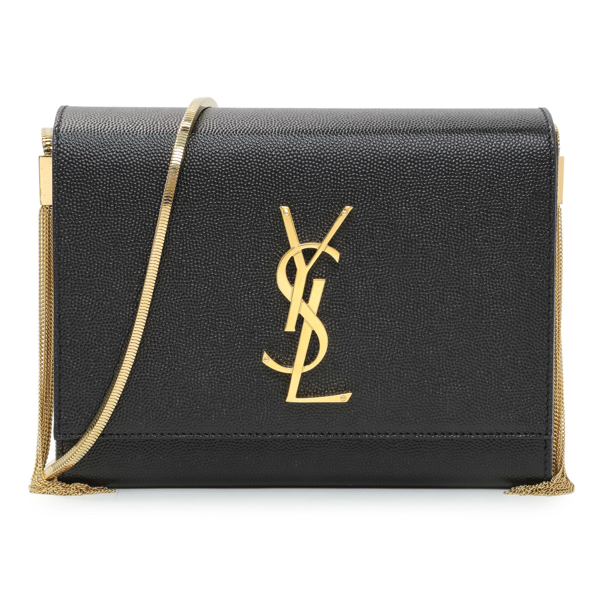 Saint Laurent Black Grain de Poudre Monogram Kate Box Chain Crossbody Bag Handbags Saint Laurent