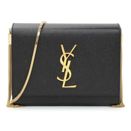 Saint Laurent Black Grain de Poudre Monogram Kate Box Chain Crossbody Bag Handbags Saint Laurent