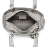 Christian Dior Grey Lambskin Cannage Medium Lady Dior Handbags Christian Dior