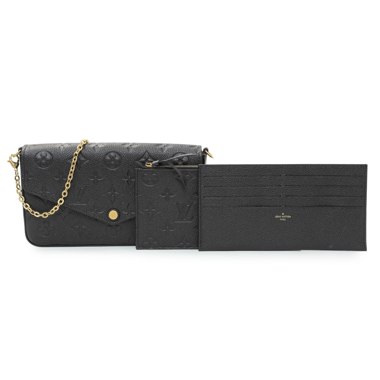 Louis Vuitton Black Empreinte Pochette Felicie Chain Wallet