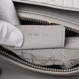 Christian Dior Grey Lambskin Cannage Medium Lady Dior Handbags Christian Dior