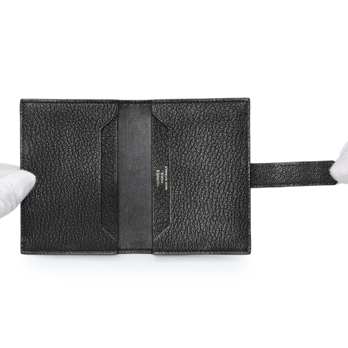 Hermes Black Chevre Mysore Bearn Card Holder Wallet Accessories Hermes