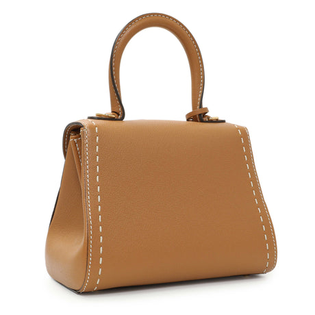Delvaux Vegetal Grained Rodeo Calfskin Brillant Mini Surpiqué