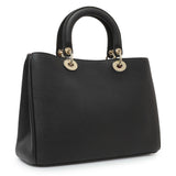 Christian Dior Black Bullcalf Medium Diorissimo Tote Handbags Christian Dior