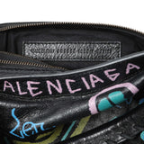 Balenciaga Black Agneau Graffiti All Over Classic Hardware City Handbags Balenciaga