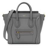 Celine Kohl Drummed Calfskin Nano Luggage Handbags Celine