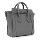 Celine Kohl Drummed Calfskin Nano Luggage Handbags Celine