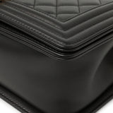 Chanel Black Quilted Calfskin Medium Boy Bag