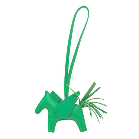 Hermes Milo Green Lambskin Grigri Rodeo Pegase Horse Bag Charm PM