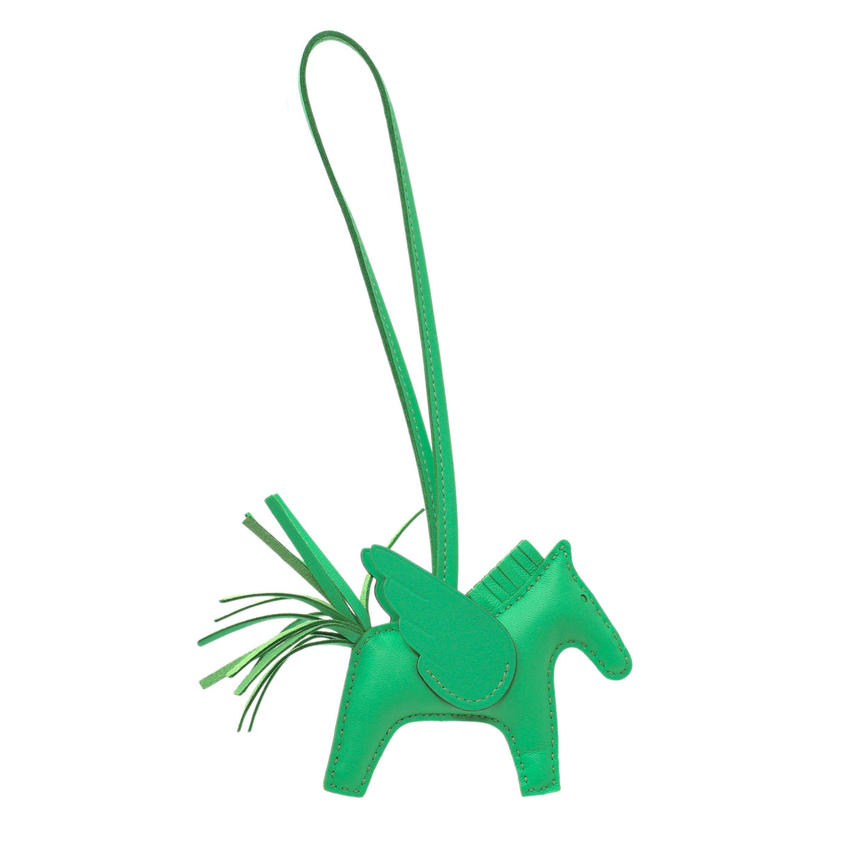 Hermes Milo Green Lambskin Grigri Rodeo Pegase Horse Bag Charm PM