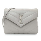 Saint Laurent Grey Calfskin Monogram Toy Loulou Crossbody Handbags Saint Laurent