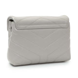 Saint Laurent Grey Calfskin Monogram Toy Loulou Crossbody Handbags Saint Laurent