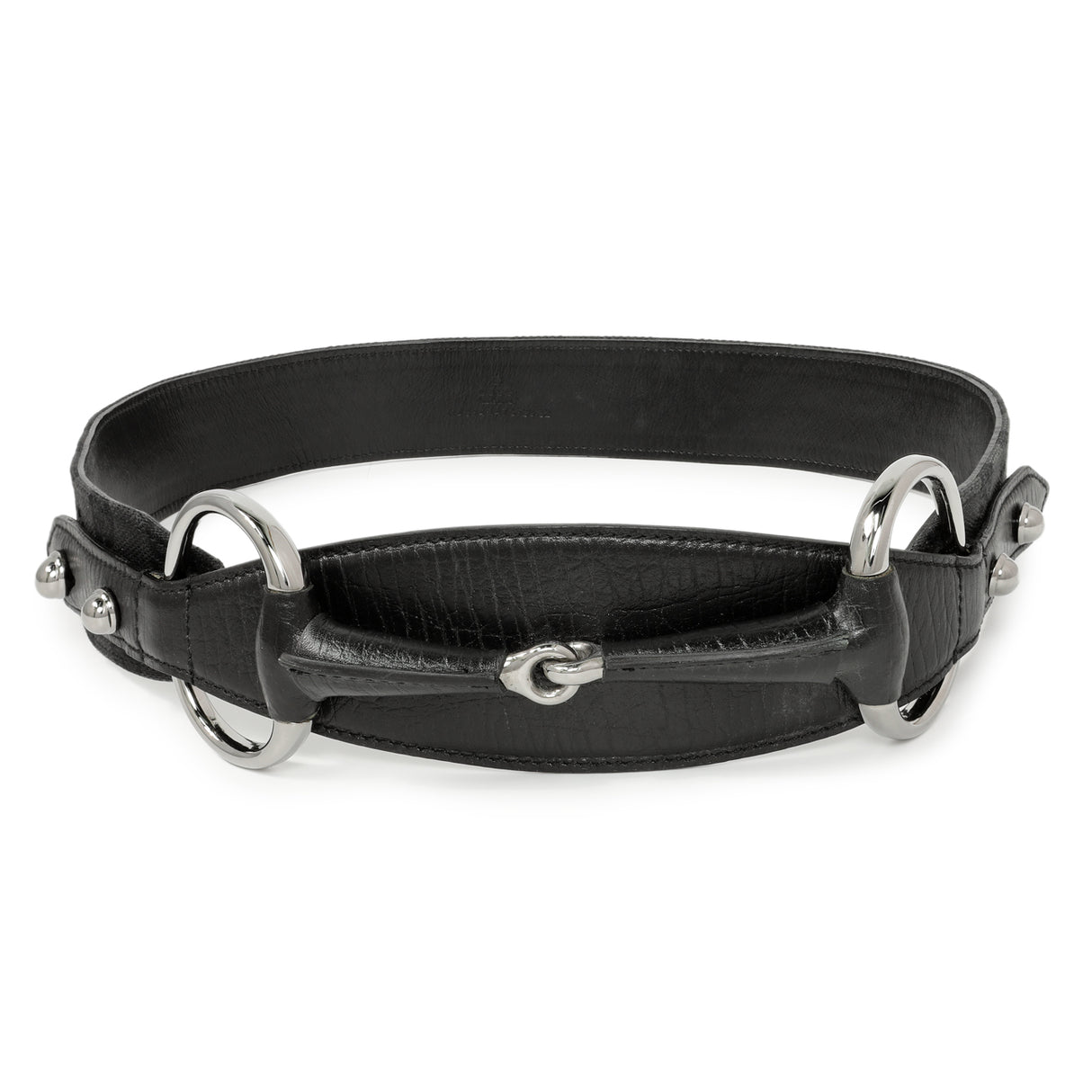 Gucci Black Monogram Canvas Horsebit Belt