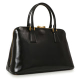 Prada Black Saffiano Vernice Promenade Tote