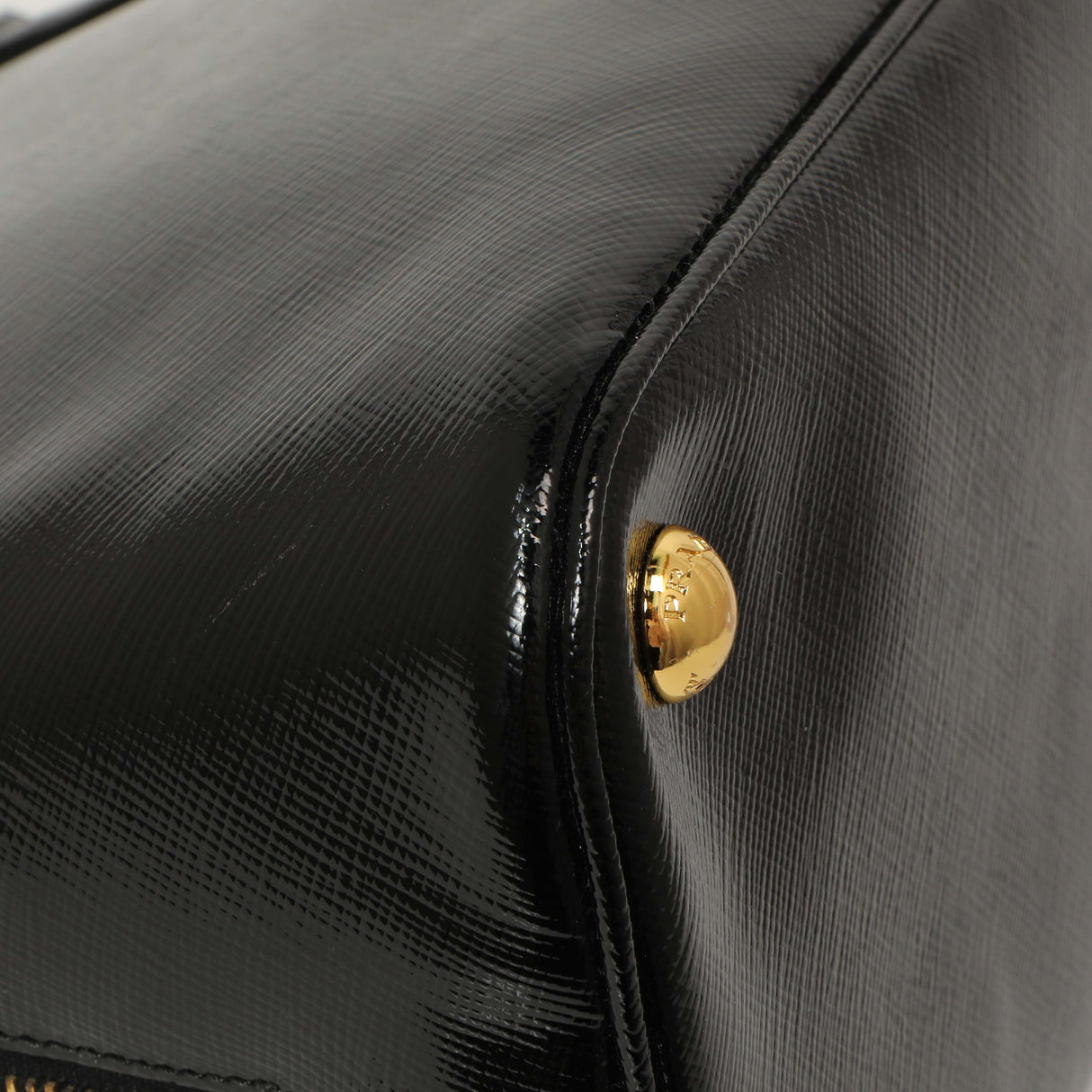 Prada Black Saffiano Vernice Promenade Tote