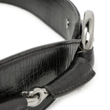 Gucci Black Monogram Canvas Horsebit Belt