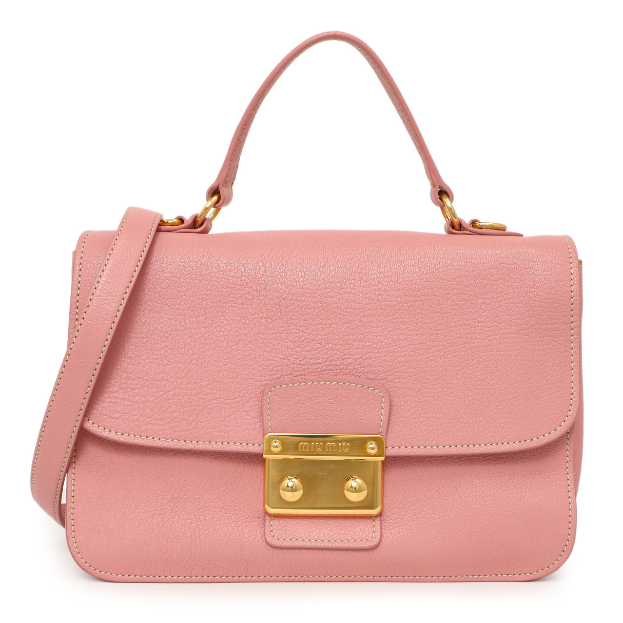 Miu Miu Rosa Goatskin Madras Flap Shoulder Bag