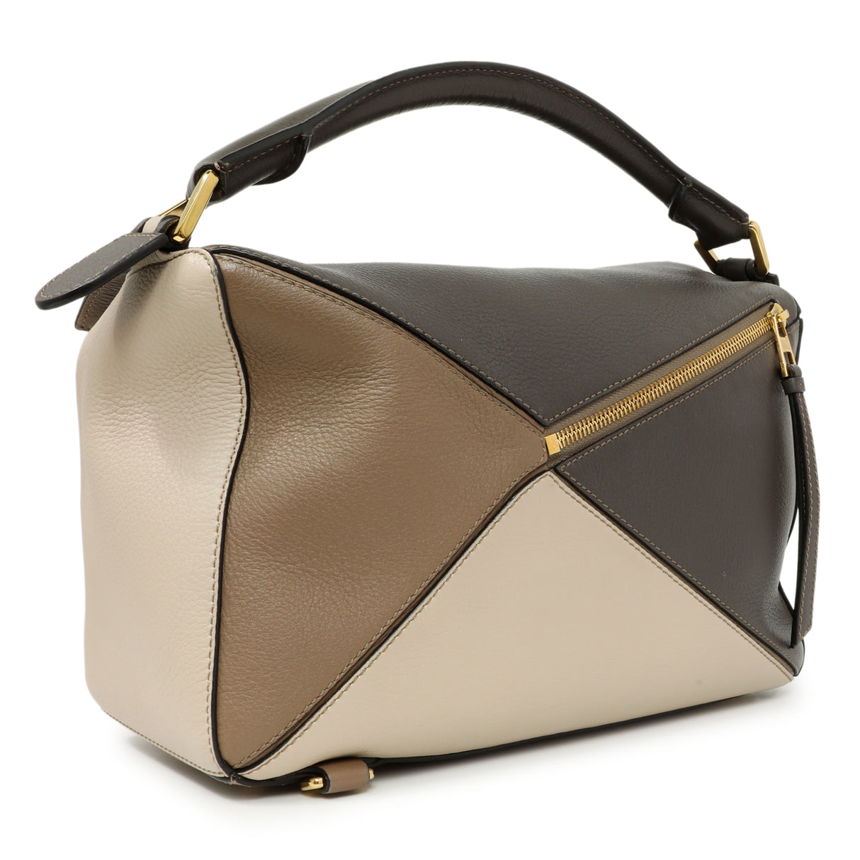 Loewe Grey Beige Calfskin Medium Puzzle Bag