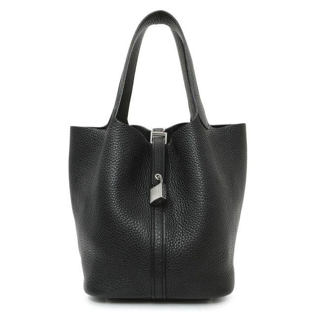 Hermes Black Clemence Picotin 22 Handbags Hermes
