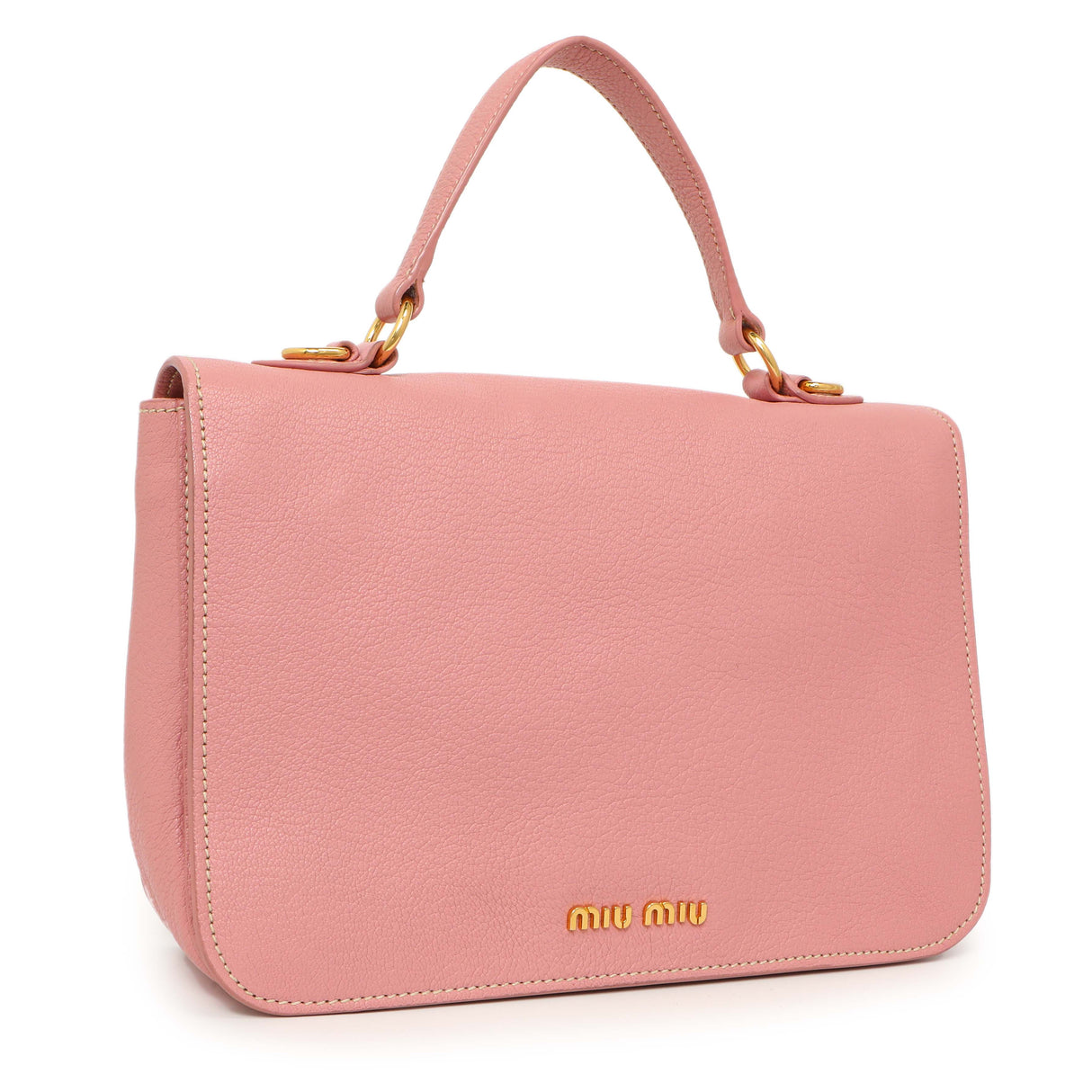 Miu Miu Rosa Goatskin Madras Flap Shoulder Bag