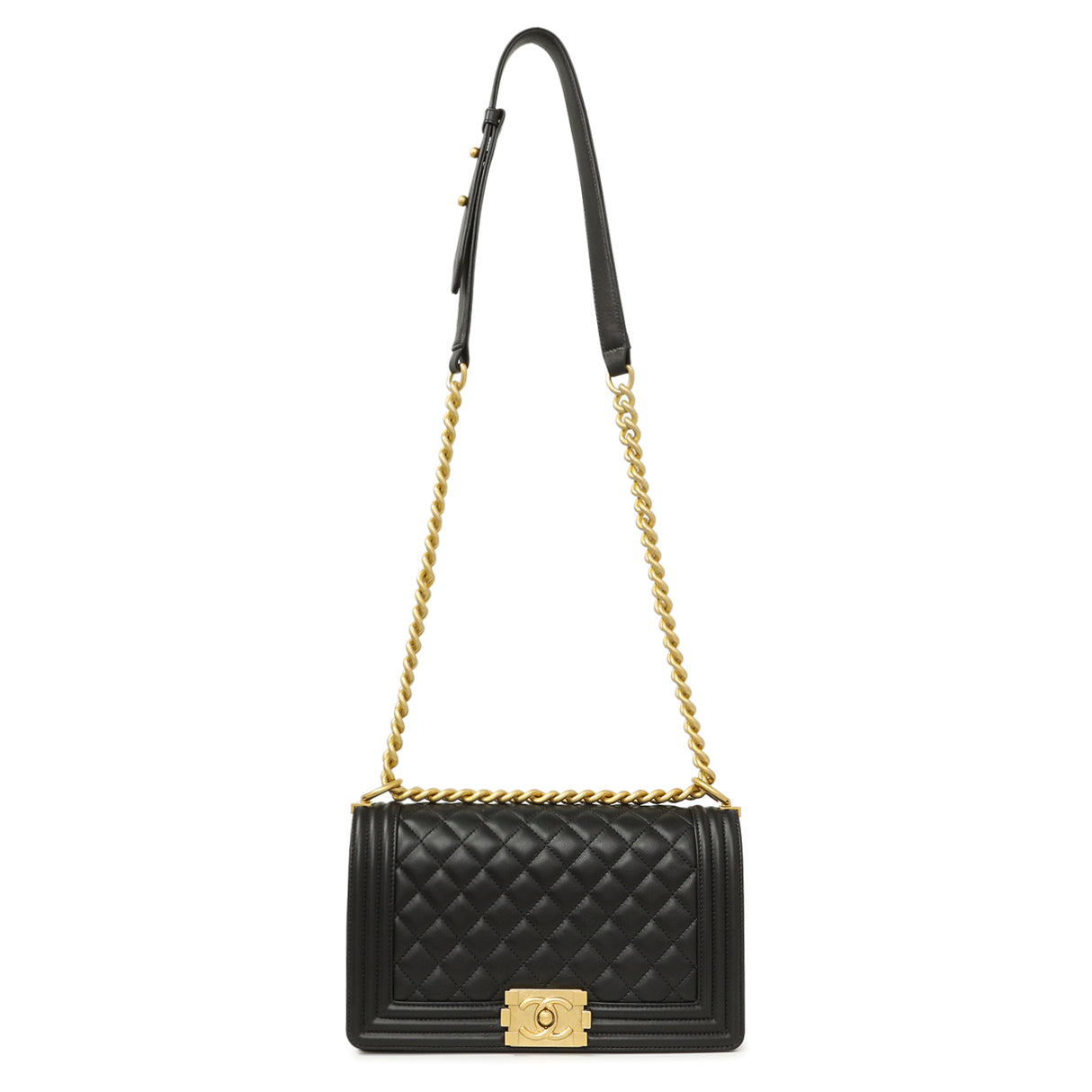 Chanel Black Quilted Calfskin Medium Boy Bag