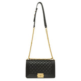 Chanel Black Quilted Calfskin Medium Boy Bag