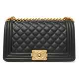 Chanel Black Quilted Calfskin Medium Boy Bag