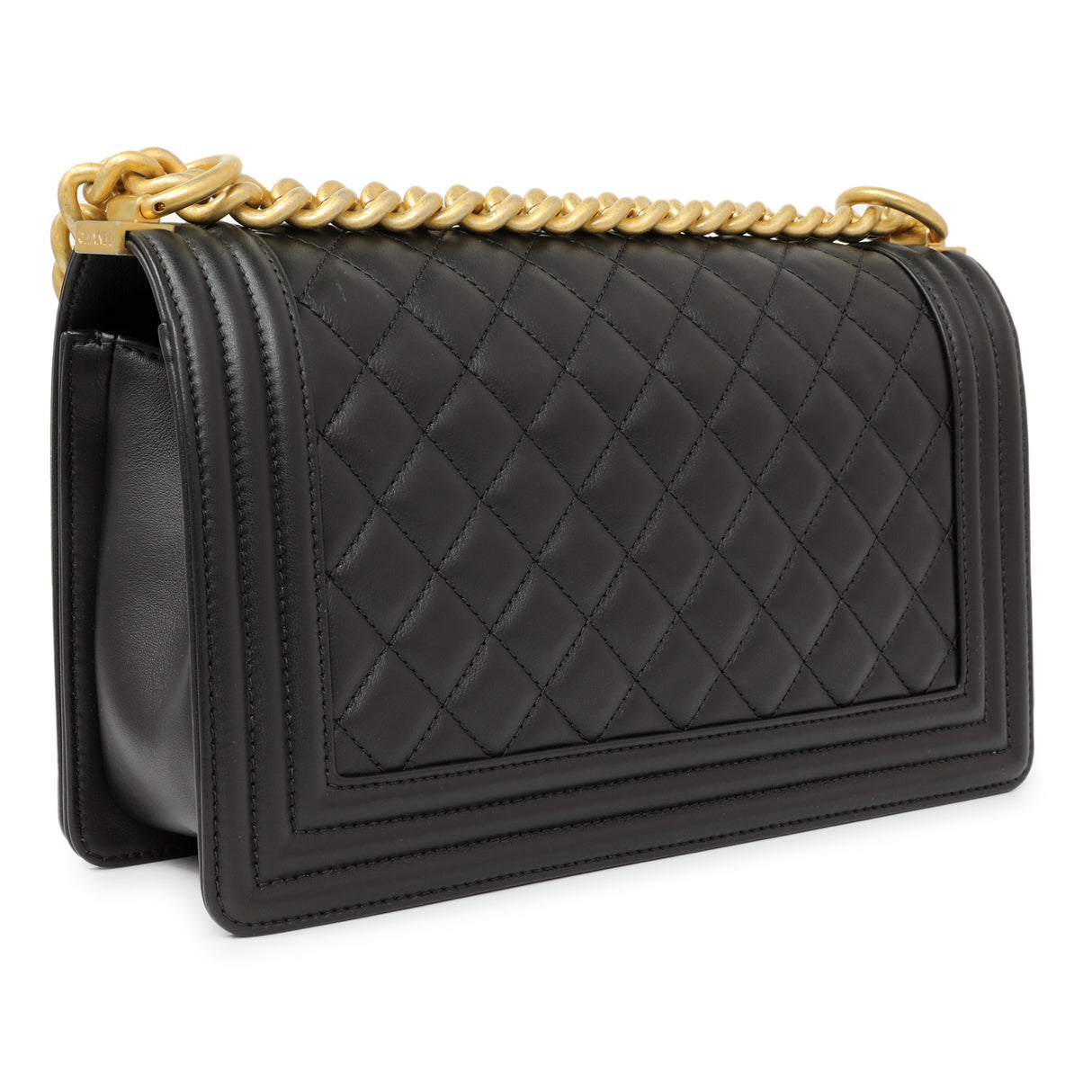 Chanel Black Quilted Calfskin Medium Boy Bag