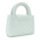 Chanel Light Blue Shiny Aged Calfskin Quilted Nano Kelly Shopper Handbags Chanel