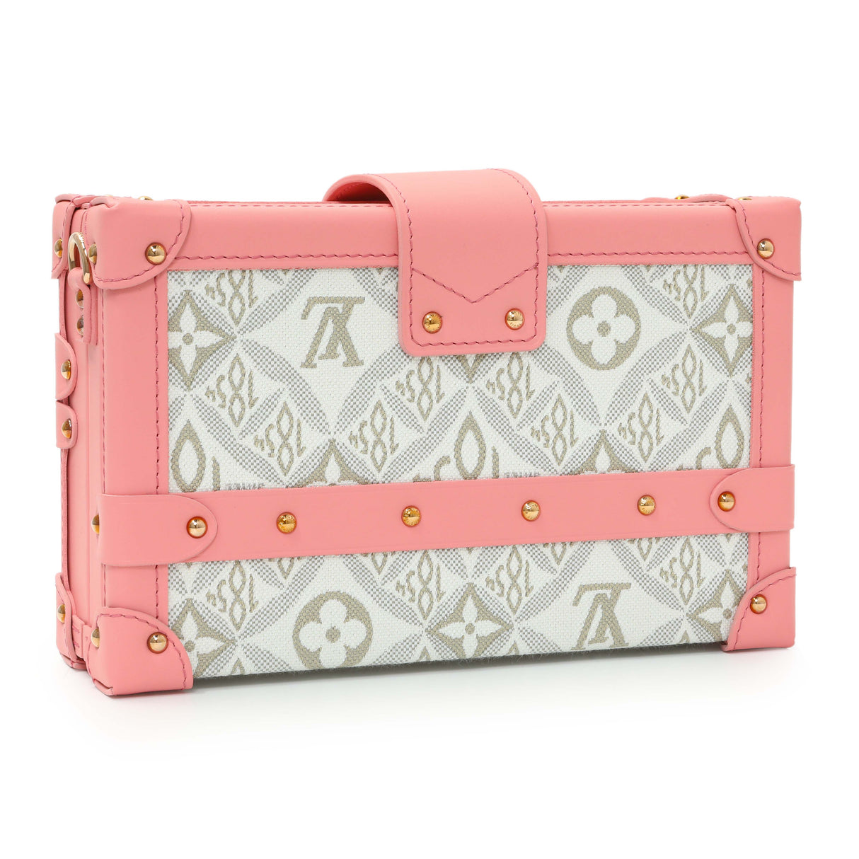 Louis Vuitton Pink Jacquard Since 1854 Petite Malle Handbags Louis Vuitton