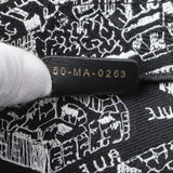 Christian Dior Black White Canvas Embroidered Plan De Paris Medium Book Tote Handbags Christian Dior