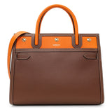 Burberry Brown Orange Calfskin Small Title Bag Handbags Burberry