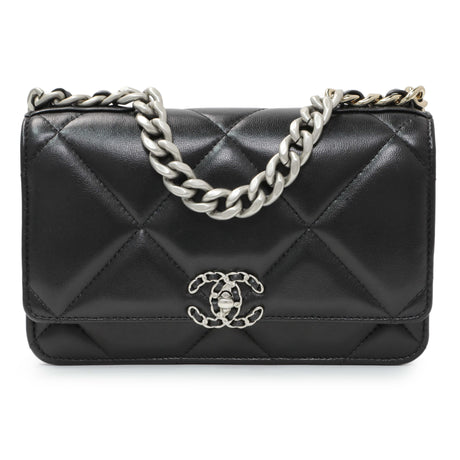 Chanel Black Quilted Lambskin 19 Wallet On Chain Handbags Chanel