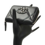 Chanel Black Quilted Lambskin Zip Around 19 Coin Purse Accessories Chanel