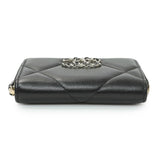 Chanel Black Quilted Lambskin Zip Around 19 Coin Purse Accessories Chanel