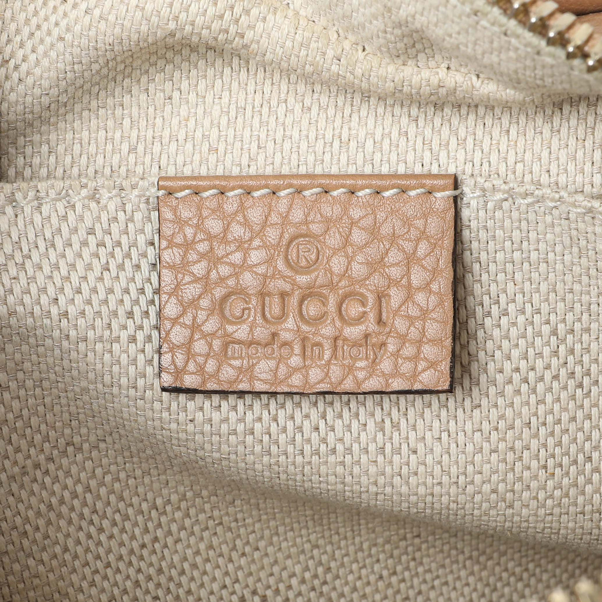 Gucci Beige Pebbled Calfskin Small Soho Disco Bag Handbags Gucci