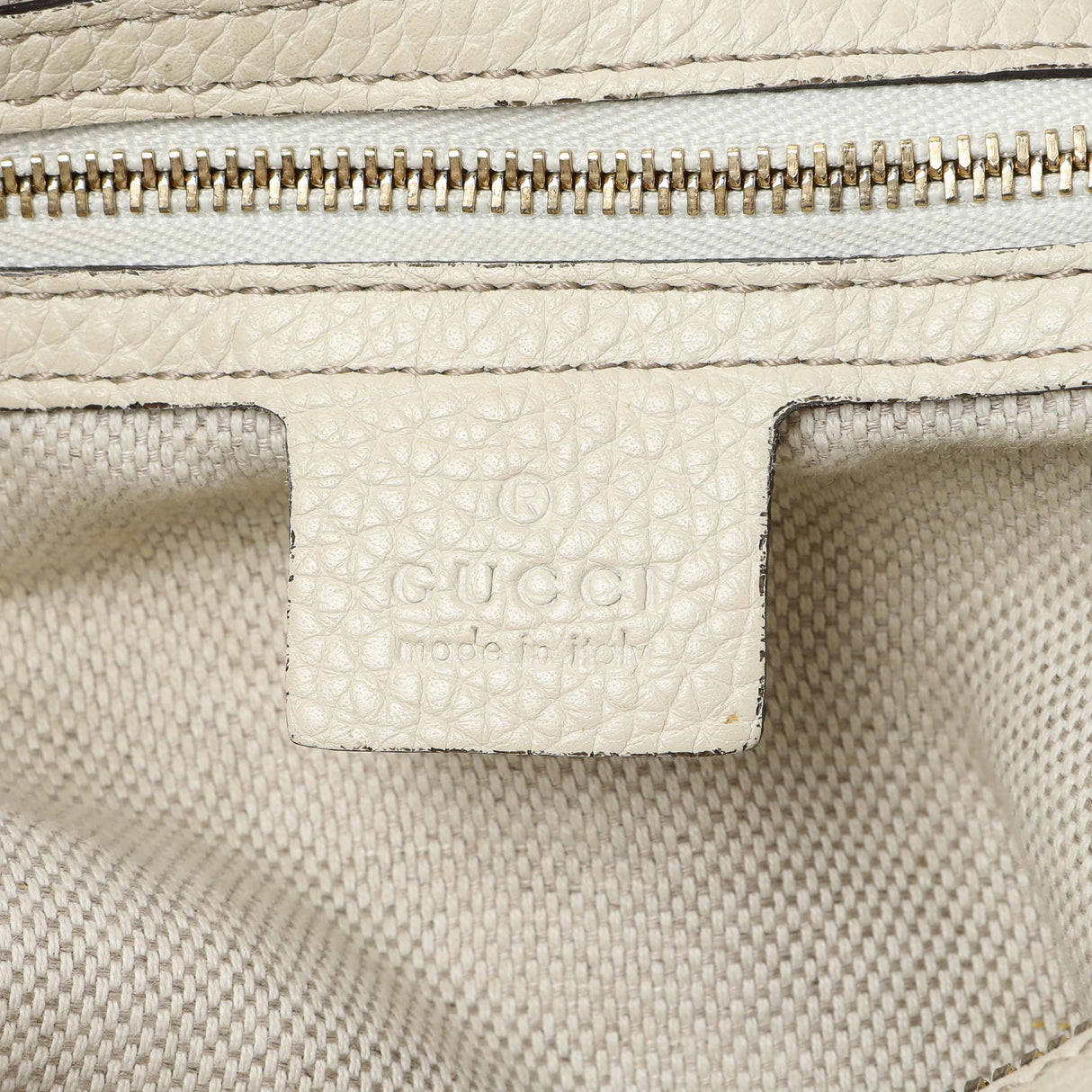 Gucci Ivory Soho Pebbled Leather Hobo Shoulder Bag Handbags Gucci