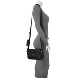 Prada Re-Nylon Vela Saffiano Pocket Double Zip Shoulder Bag Black Handbags Prada