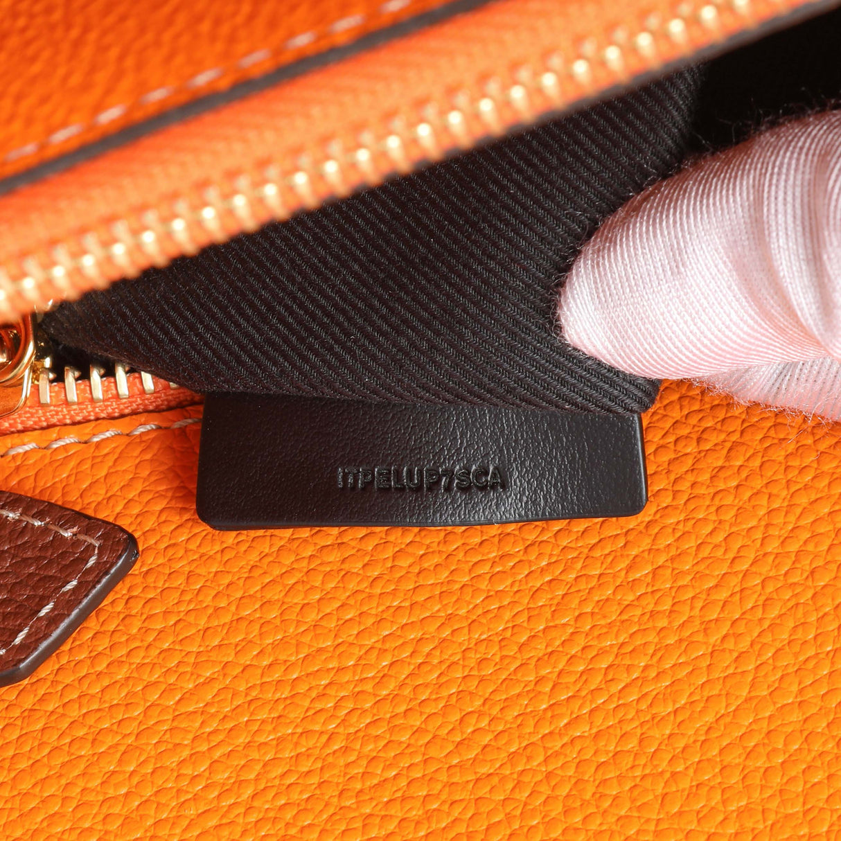 Burberry Brown Orange Calfskin Small Title Bag Handbags Burberry