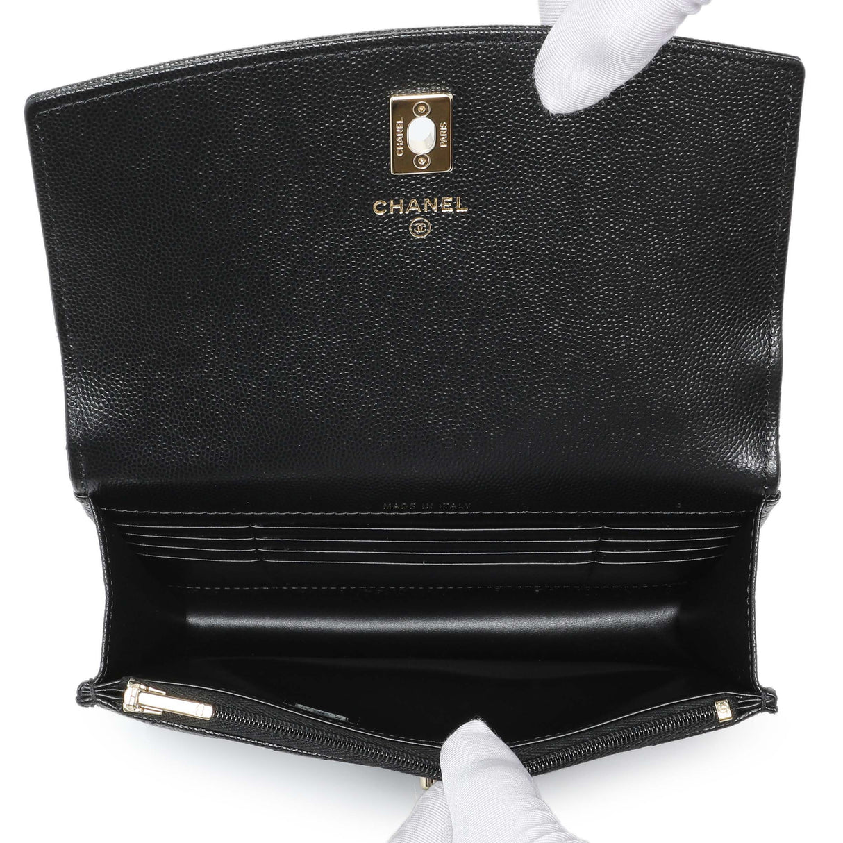 Chanel Black Quilted Caviar Trendy Handle Clutch with Chain Handbags Chanel