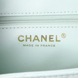 Chanel Light Blue Shiny Aged Calfskin Quilted Nano Kelly Shopper Handbags Chanel