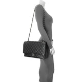 Chanel Black Quilted Caviar Maxi Double Flap Handbags Chanel