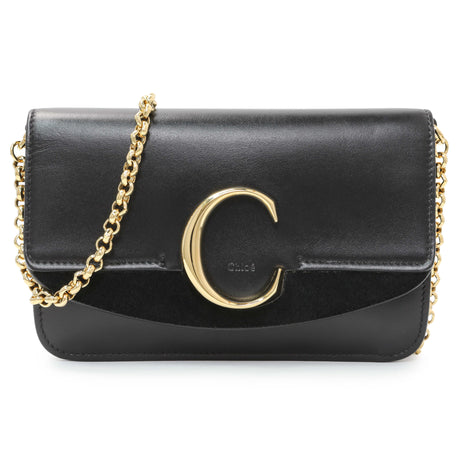 Chloe Black Calfskin C Chain Clutch Handbags Chloe