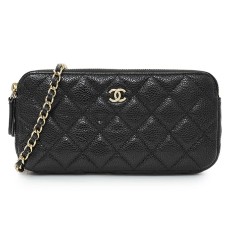 Chanel Black Caviar Quilted Small Clutch With Chain Handbags Chanel