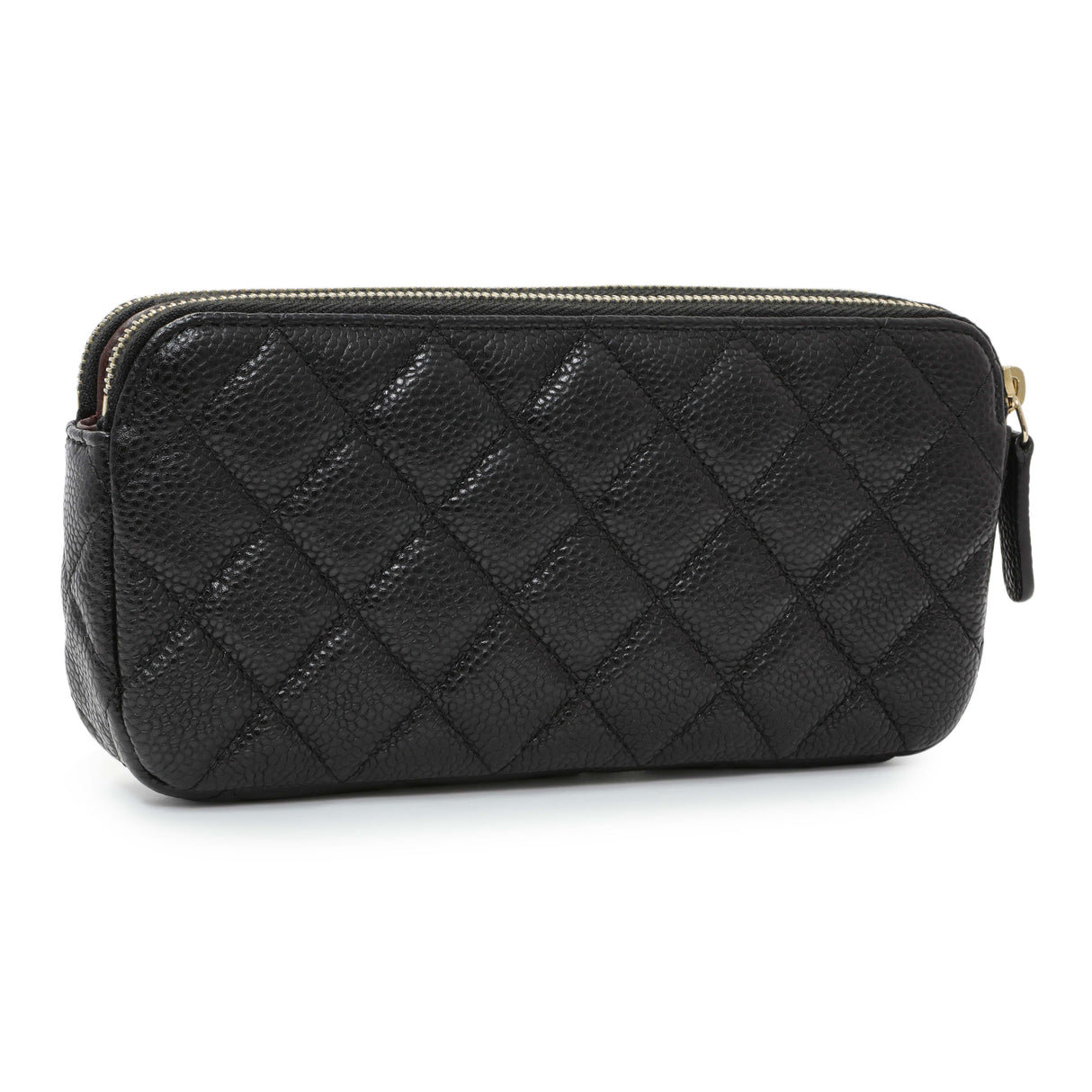 Chanel Black Caviar Quilted Small Clutch With Chain