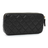 Chanel Black Caviar Quilted Small Clutch With Chain